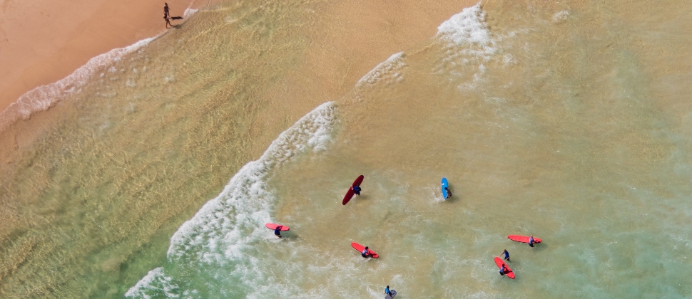 Bondi Beach With A Surfing