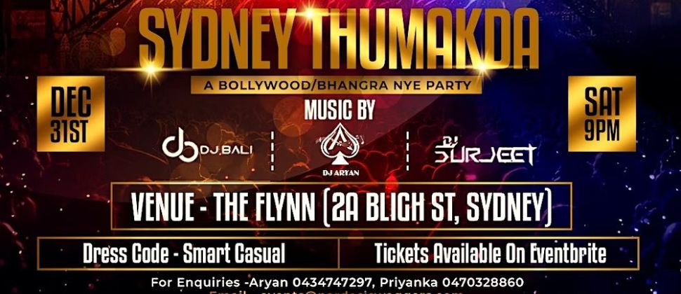 Sydney Thumakda – A Bollywood_Bhangra New Year’s Eve Party